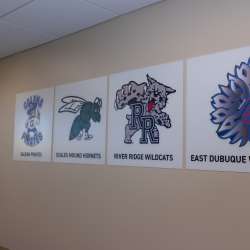 Midwest Fitness Center - Athletic Training Galena, Scales Mound, River Ridge & East Dubuque High School Logos